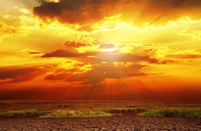 Brilliant sunrise over the ocean