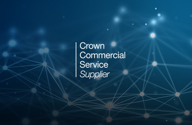 Bright light dots connected by fine lines overlaid with the BMT nautilus and the Crown Commercial Service Supplier logo 