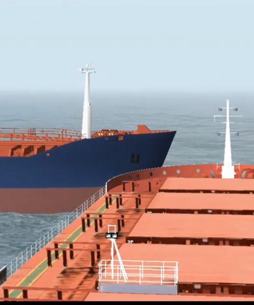 Simulated vessel collision